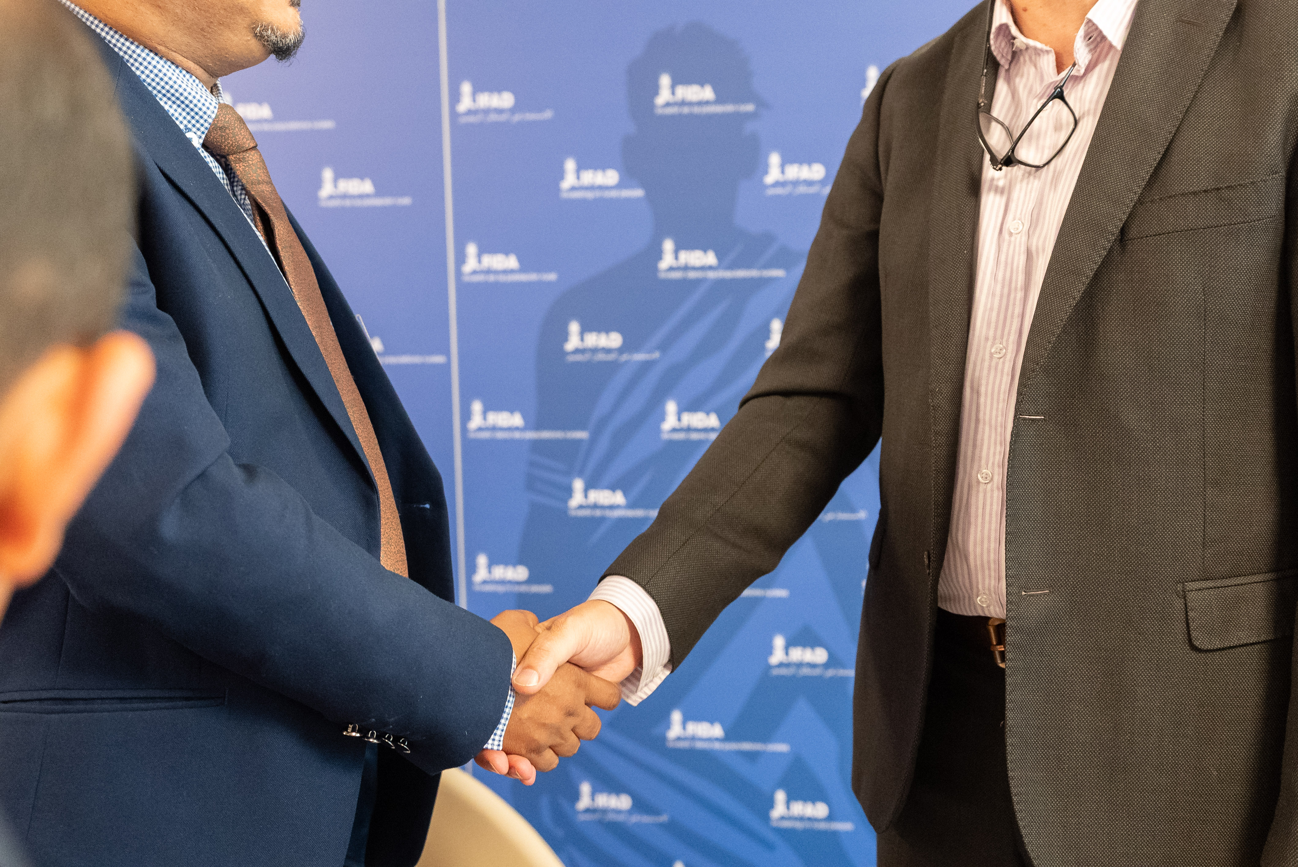 Hand shake between Yemeni and Italian counterparts