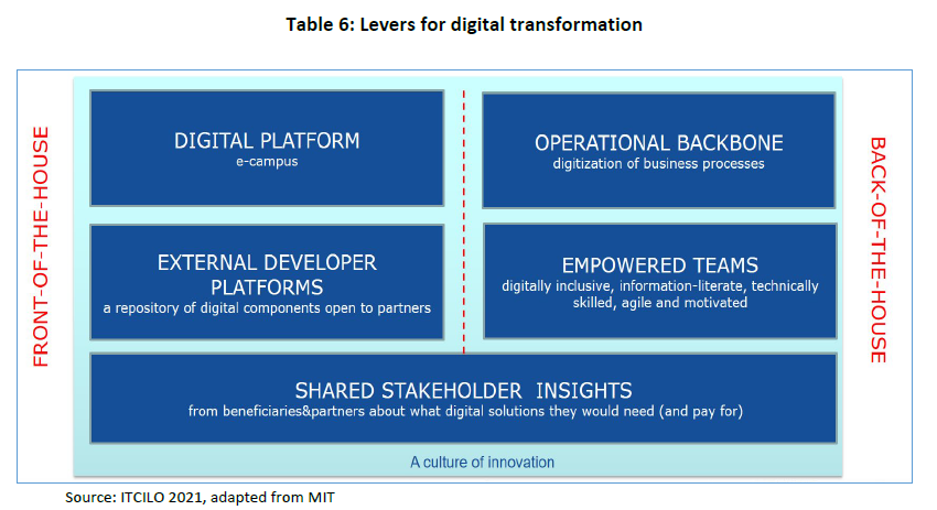 Levers of digital transformation