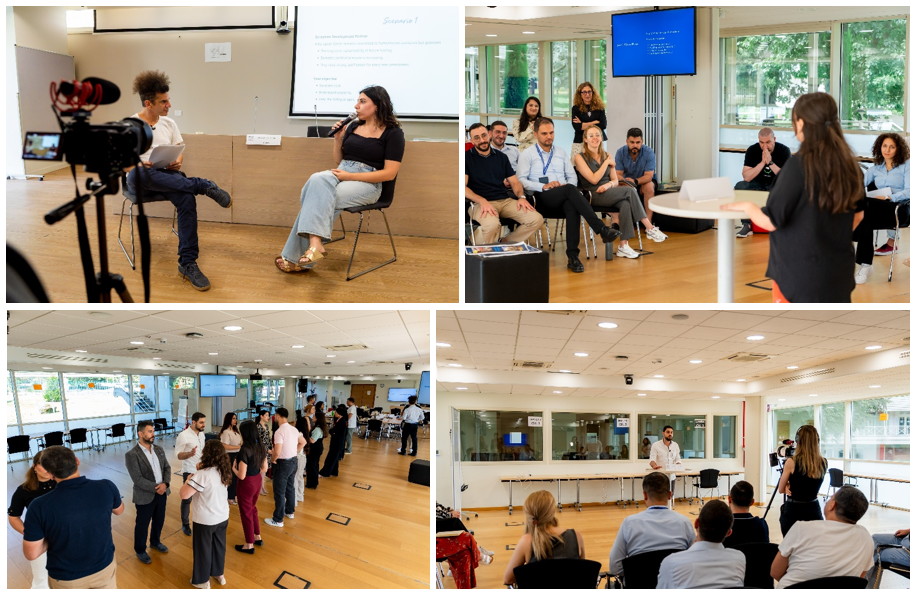 collage of several interactive class activities during the training 