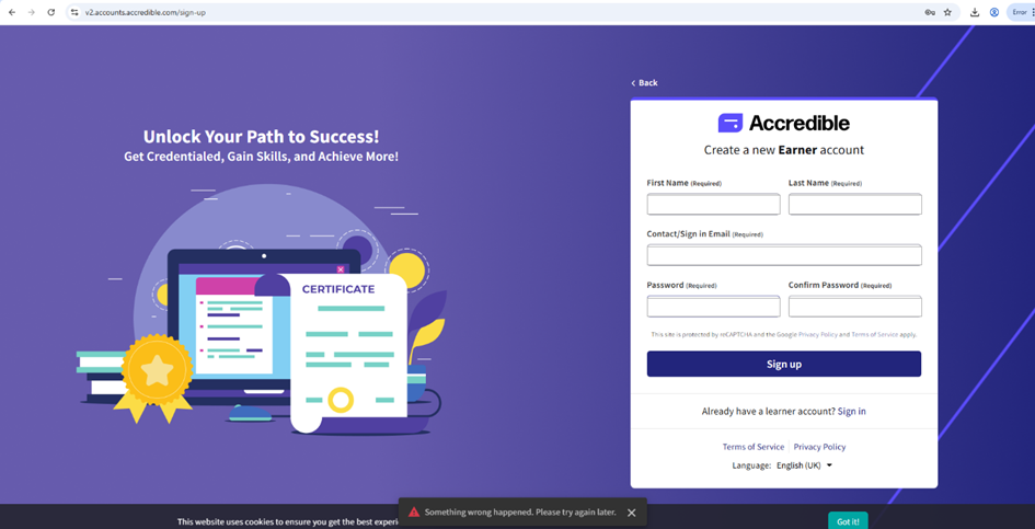 error page
