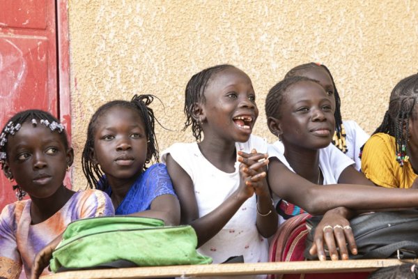 A group of happy African girls