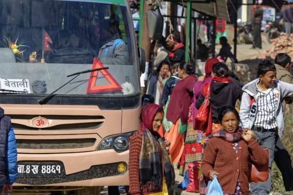 People on a busy street in Nepal