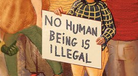 No human being is illegal banner