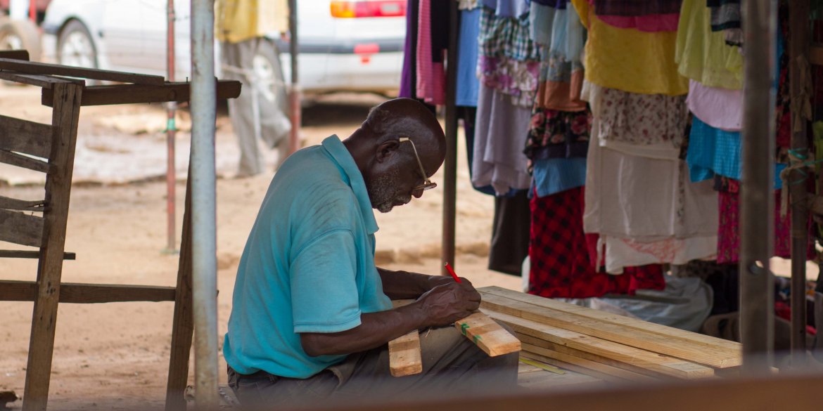 Man working with wood