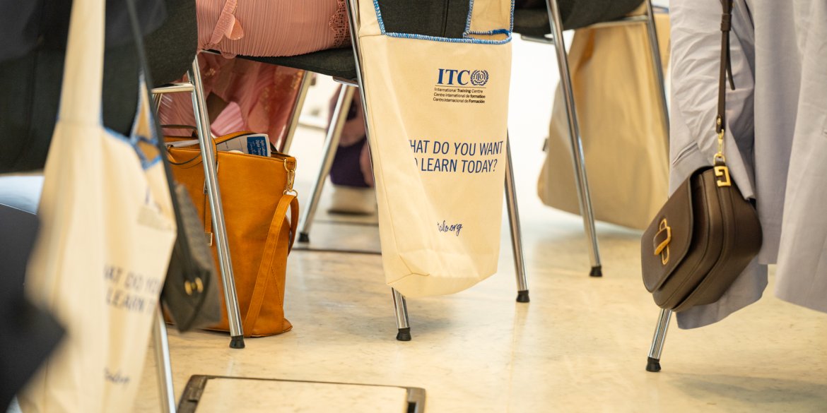 Image showing bags given to participants to ITCILO courses