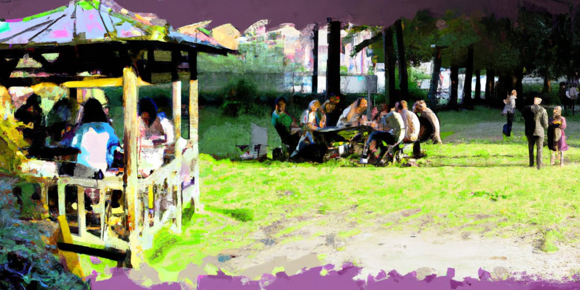 DALL·E 2023-05-03 11.05.31 - people in a park at a conference in Turin in late afternoon rendered as water colour