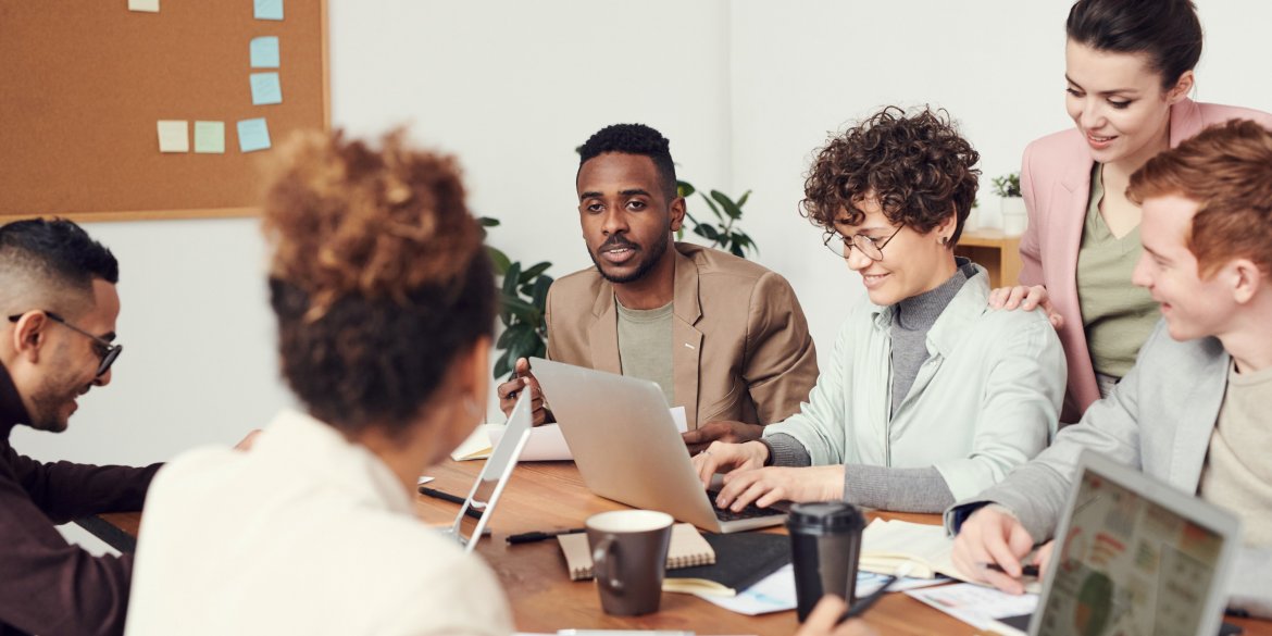 people working in an office 