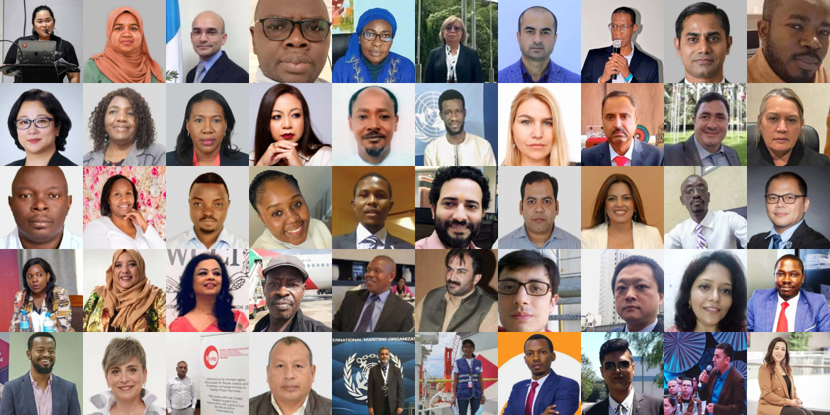 A collage of alumni photos