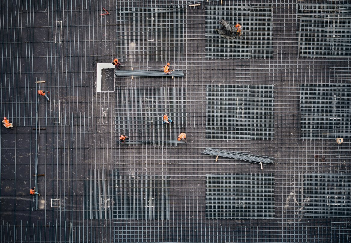 aerial view construction site