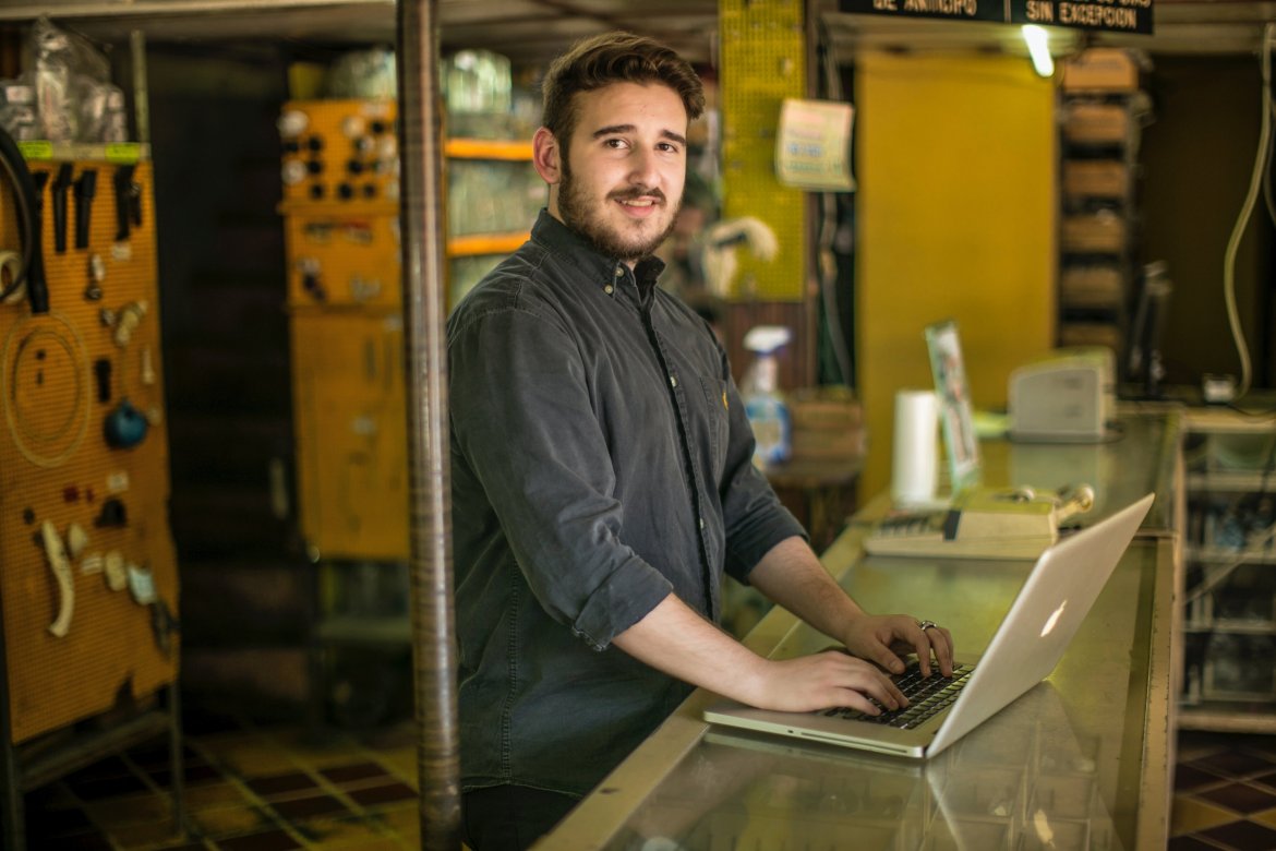 person working on computer