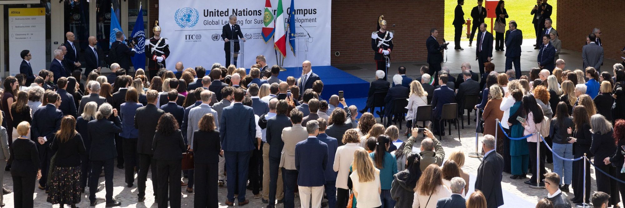ITCILO Director and staff gathered to welcome the President