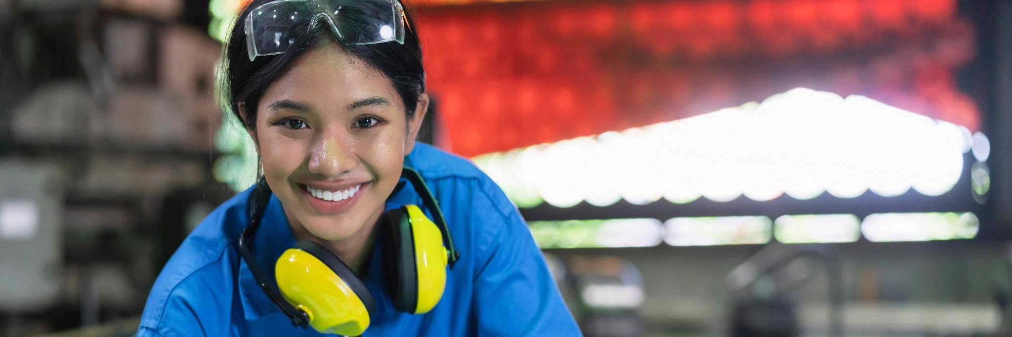 A smiling worker