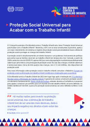 Proteção Social Universal para Acabar com o Trabalho Infantil