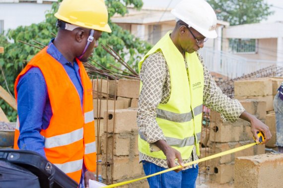 construction workers at work