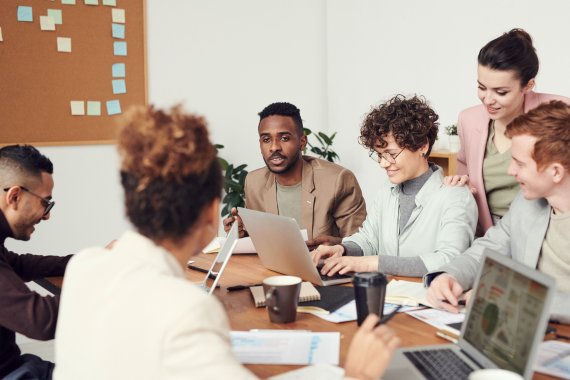 people working in an office 